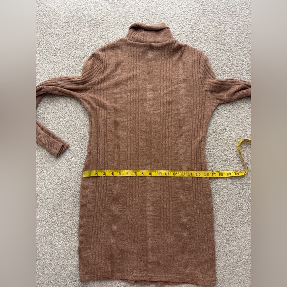 SHEIN Cozy Brown Turtleneck Sweater Dress - Picture 5 of 6